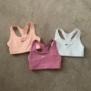 Nike Women's Sports Bras - Pink, Peach, and White